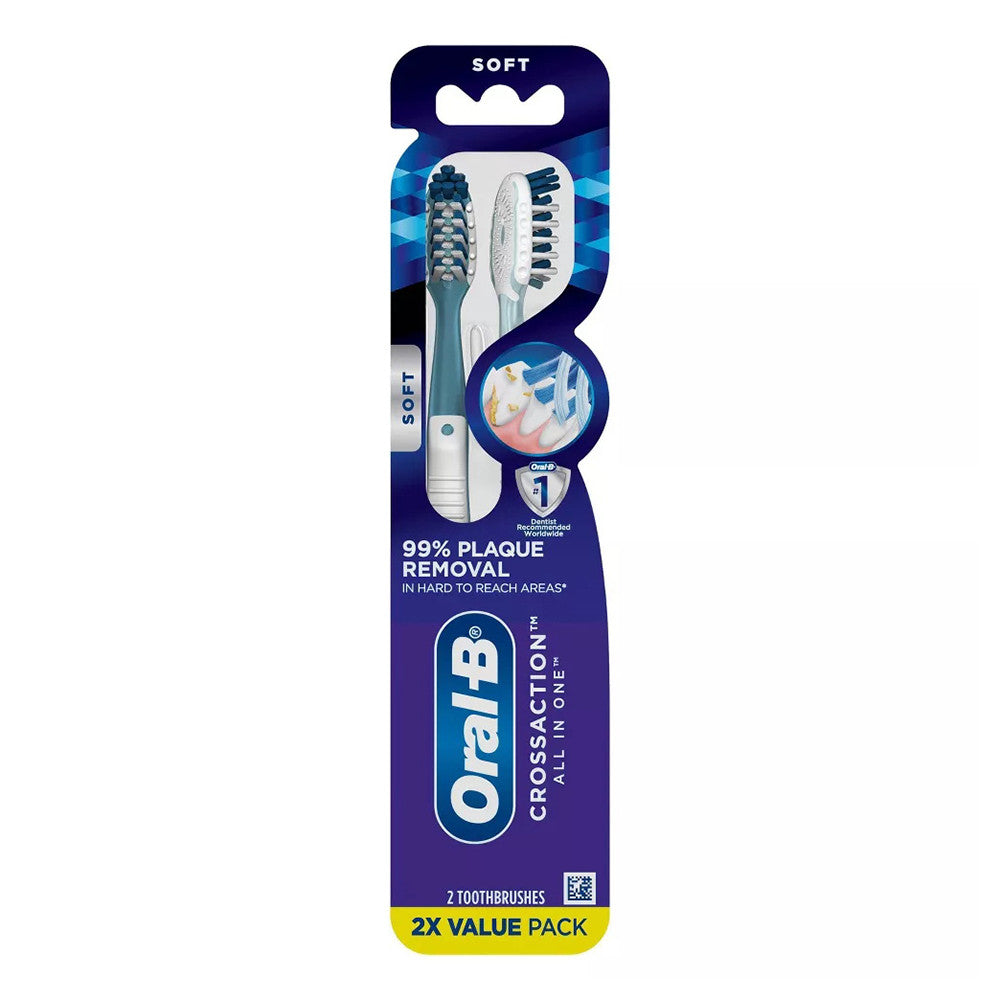 Oral B Pro Health All In One Toothbrush Twin Pack, Deep Plaque Removal, Soft, 2 Ea